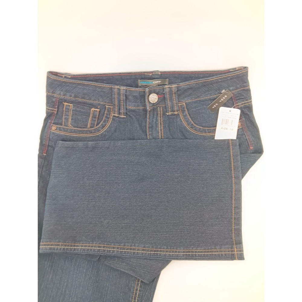 French Cuff Women's Dark Wash Flare Jeans Size 10 Cotton‎ Blend Stretch